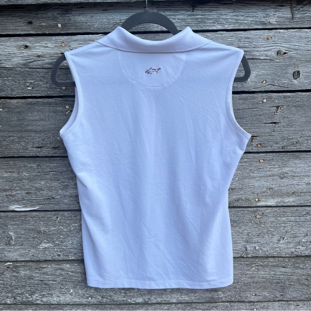 Greg Norman Play Dry White Sleeveless Polo Shirt Tank Size Large - Picture 5 of 5